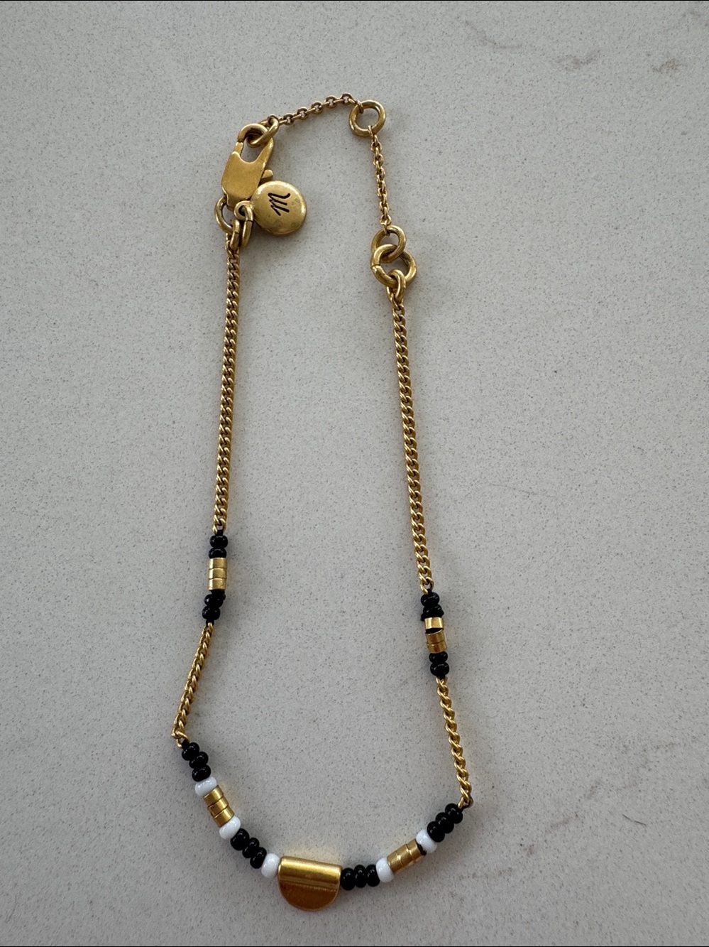 Madewell Elegant Black and Gold Beaded Necklace & Bracelet NWOT ✨ - Picture 3 of 4